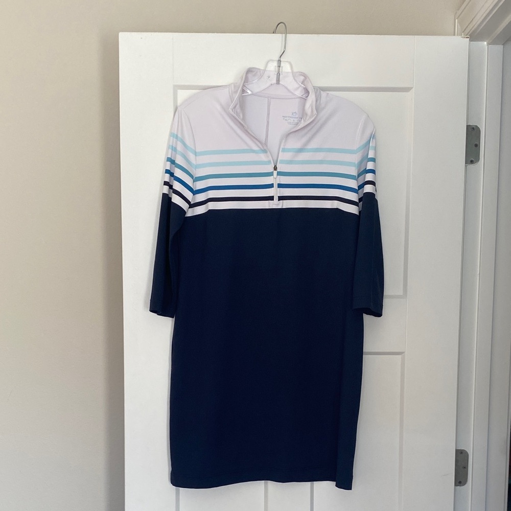 Southern Tide White and Blue Logo Shirt